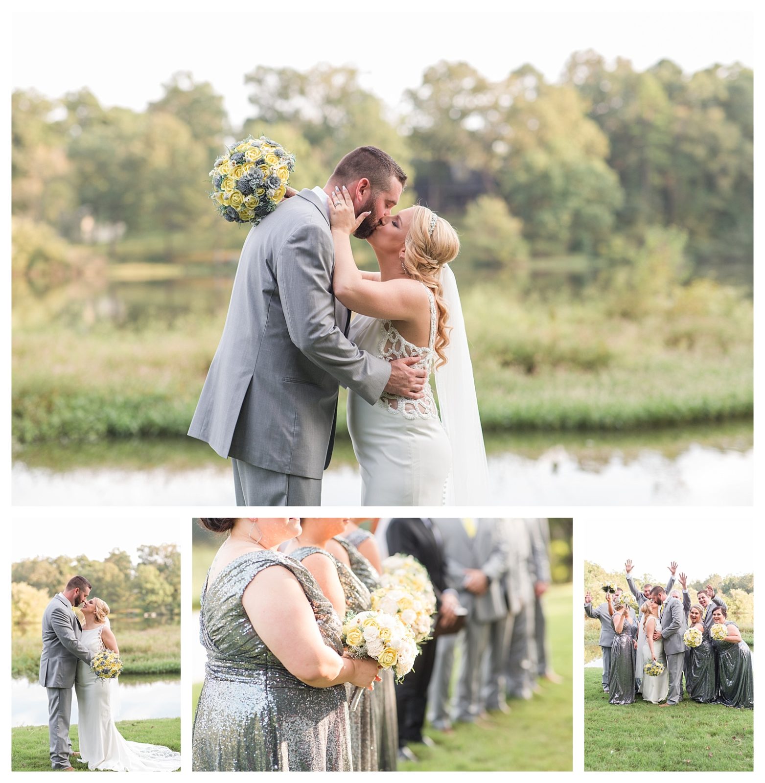 A yellow and gray outdoors wedding in Little Rock AR