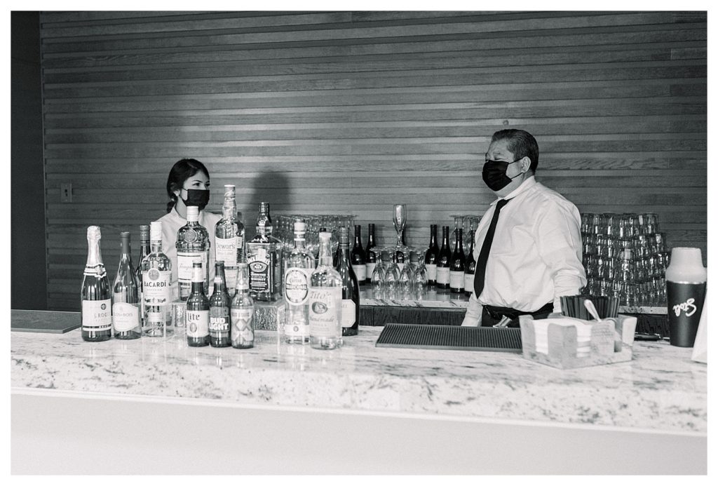bartenders during wedding at Windsor at Hebron Park in Carrollton Dallas, Texas